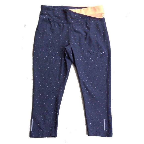 Nike dri-fit gray orange Capri crop leggings S - Picture 1 of 5